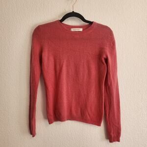 Ellen Tracy Womens Size XS 100% Cashmere Coral Oversized Long Sleeve Sweater New